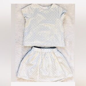 Carter's - Cream & Gold Metallic Diamond Pattern Two-Piece Dress Skirt Girls 7